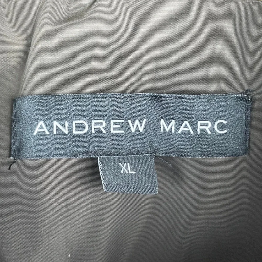 Andrew Marc Quilted Vest Women XL Olive Full Zip Ribbed Trim Puffer Outdoor Hike
